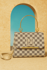 Luxury Designer Checkered Handbag for Women – Elegant Top Handle & Shoulder Bag - Image 2